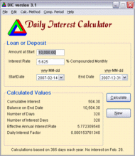 Daily Interest Calculator screenshot